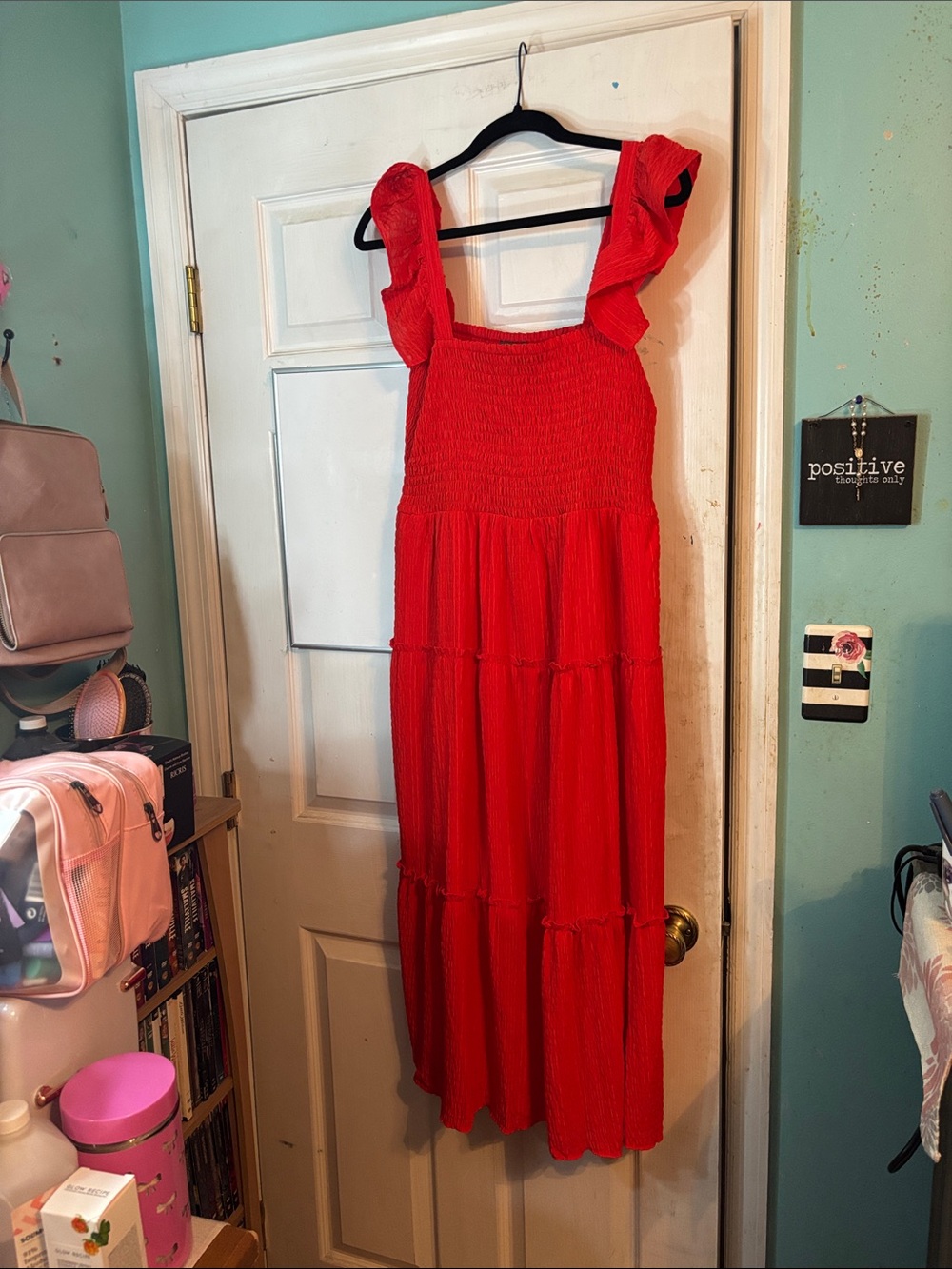 Vince Camuto Red Ruffle Strap Maxi Dress Size XL